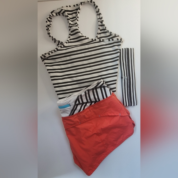 BUNDLE Lululemon "Classic Black Stripe"- "Cool" Racerback + Headband - Picture 2 of 4
